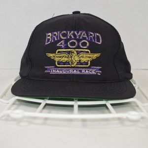 Vintage 90s BRICKYARD 400 Nascar Snapback Hat Cap